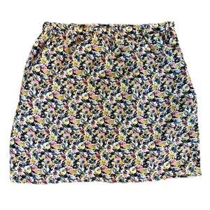 Molly Bracken colorful floral faux wrap style ruched mini skirt